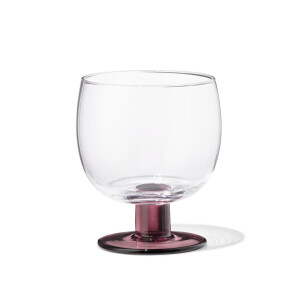 HEMA HEMA Wijnglas 290ml Glas Gekleurde Voet (bordeauxrood)