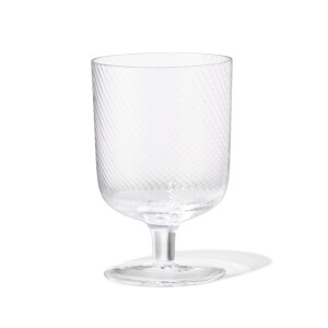 HEMA HEMA Wijnglas 250ml Bergen Glas Twist Reliëf (transparant)
