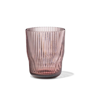HEMA HEMA Waterglas 270ml Bergen Glas Streep Reliëf Bordeauxrood (bordeauxrood)