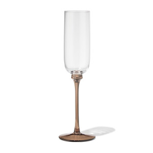 HEMA HEMA Champagneglas 140ml Glas Gekleurde Steel (bruin)
