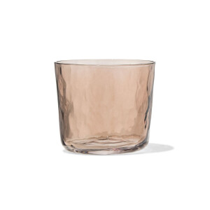 HEMA HEMA Waterglas 200ml Glas Gehamerd Bruin (bruin)