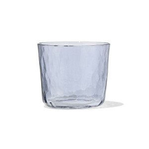 HEMA HEMA Waterglas 200ml Glas Gehamerd Blauw (blauw)