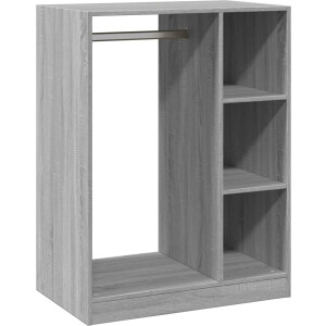 vidaXL - Kledingkast - 77x48x102 - cm - bewerkt - hout - grijs - sonoma - eikenkleurig