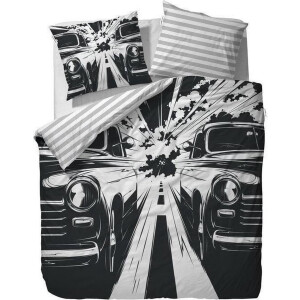 Covers & Co Race Dekbedovertrek - Lits-jumeaux - 240x200/220 cm - Black/White