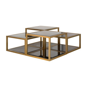 Richmond Salontafel 'Loua' Set van 4 stuks, kleur Brushed Gold