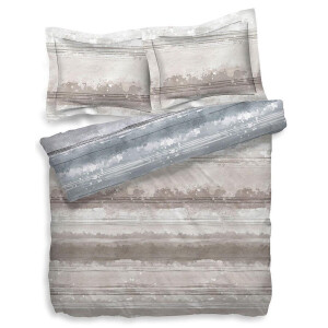 Heckettlane Donovan Dekbedovertrek - Tweepersoons - 200x200/220 cm - Grijs/Naturel