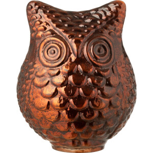 J-Line decoratie Uil - glas - roestbruin