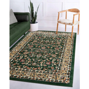 Flycarpets Klassiek Groen / Beige Vloerkleed Skazar - Oosters motief - Perzisch Tapijt Laagpolig - Woonkamer - 200x290 cm