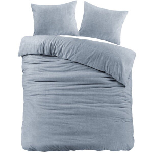 Dekbedovertrek Flanel Blauw Brienz - 200x200/220 cm - Super Zacht en Warm