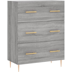 vidaXL - Dressoir - 69,5x34x90 - cm - bewerkt - hout - grijs - sonoma - eikenkleurig
