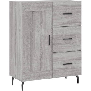 vidaXL - Dressoir - 69,5x34x90 - cm - bewerkt - hout - grijs - sonoma - eikenkleurig