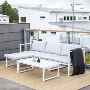 Nohr Loungeset 'Terah' Met loungebank en tafel, kleur Wit