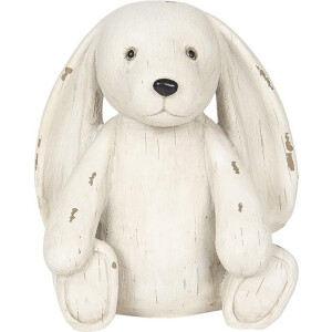 Clayre & Eef Beeld Hond 14x12x16 cm Wit Polyresin Woonaccessoires