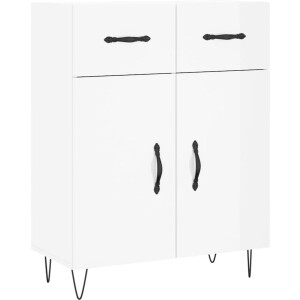 vidaXL - Dressoir - 69,5x34x90 - cm - bewerkt - hout - hoogglans - wit