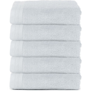 The One Towelling Organische Handdoeken Set - 5 Stuks - 50 x 100 cm - Hotelkwaliteit - Handdoekenset - Badhanddoek - Organisch katoen - Zilver