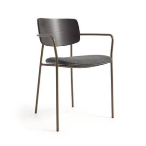 Kave Home - Maureen stapelbare stoel met essenfineer in donkere