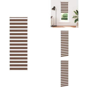 vidaXL Zebra Jaloezie - Zebra Jaloezieën - Zebra Rolgordijn - Dubbel Rolgordijn - Zebra rolgordijn 80x200 cm stofbreedte 75,9 cm polyester bruin