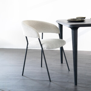 Eleonora Eetkamerstoel 'Luka' Bouclé, kleur Beige