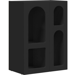 vidaXL - Dressoir - Zwart - 59 - x - 35 - x - 80.5 - cm - Bewerkt - hout