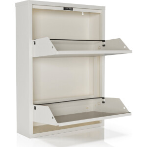 Schoenenkast Bodi 2-vaks Wit (set van 2)