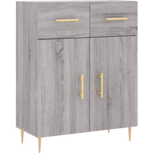 vidaXL - Dressoir - 69,5x34x90 - cm - bewerkt - hout - grijs - sonoma - eikenkleurig