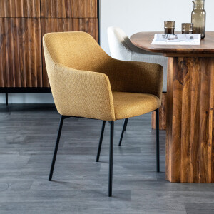 Eleonora Eetkamerstoel 'Paul' kleur Mosterdgeel
