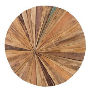 Beliani - MORELIA - Wanddecoratie - Lichte houtkleur - Teakhout