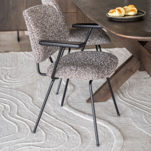 Eleonora Eetkamerstoel 'Jon' Met armleuning, kleur Taupe