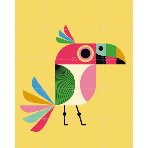 IXXI Bird, Ingela P. Arrhenius - 80 x 100 cm - Gratis ophangtool - Grote wanddecoratie en posters - Kleurrijk, Speels, Geometrische Kunst, Pop art