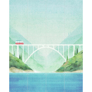 IXXI Big Sur, Henry Rivers - 80 x 100 cm - Gratis ophangtool - Grote wanddecoratie en posters - Minimalisme, Aquarel, Kleurrijk, Illustraties