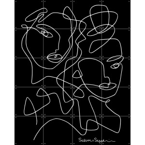 IXXI The Blossoming black, Sefton & Segedin - 80 x 100 cm - Gratis ophangtool - Grote wanddecoratie en posters - Line art, Illustraties, Grafisch