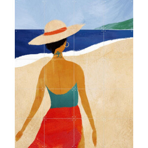 IXXI Beach Escape, Henry Rivers - 80 x 100 cm - Gratis ophangtool - Grote wanddecoratie en posters - Kleurrijk, Grafisch Ontwerp, Speels