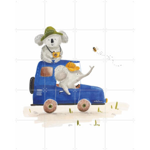 IXXI Hoi Safari, Adams Arts - 80 x 100 cm - Gratis ophangtool - Grote wanddecoratie en posters - Fantasierijk, Speels, Illustraties, Aquarel