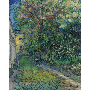 IXXI De tuin van de inrichting in Saint-Rémy, Vincent van Gogh (1853 - 1890) & Kröller-Müller Museum - 80 x 100 cm - Gratis ophangtool - Grote