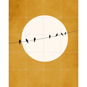 IXXI Chirping and Chilling, Kubistika - 80 x 100 cm - Gratis ophangtool - Grote wanddecoratie en posters - Geometrische Kunst, Grafisch Ontwerp
