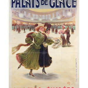 IXXI Palais de Glace Champs-Elysees, Bridgeman Images - 80 x 100 cm - Gratis ophangtool - Grote wanddecoratie en posters - Kleurrijk, Vintage