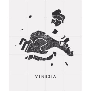 IXXI Venezia City Map, Kunst in Kaart - 80 x 100 cm - Gratis ophangtool - Grote wanddecoratie en posters - Grafisch Ontwerp, Minimalisme, Geometrische