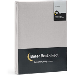 Beter Bed Select Jersey Hoeslaken - 70/80/90 x 200/210/220 cm - 100% Katoen - Matrasbeschermer - Matrashoes - Lichtgrijs