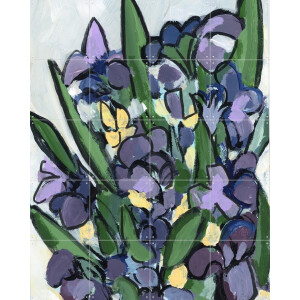 IXXI Irises, Green Barn Studio & Van Gogh 21st Century - 80 x 100 cm - Gratis ophangtool - Grote wanddecoratie en posters - Impressionisme, Klassiek