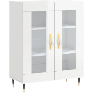 vidaXL - Dressoir - 69,5x34x90 - cm - bewerkt - hout - hoogglans - wit