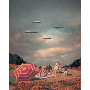 IXXI Pretending they never came, Frank Moth - 80 x 100 cm - Gratis ophangtool - Grote wanddecoratie en posters - Collage, Surrealisme, Vintage