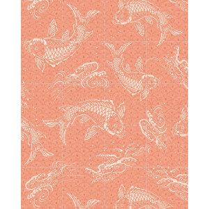 IXXI Peach Fuzz Koi Fish, Bloomery Decor - 80 x 100 cm - Gratis ophangtool - Grote wanddecoratie en posters - Kleurrijk,