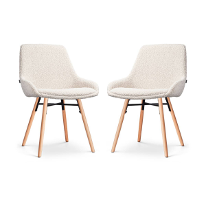 Set van 2 eetkamerstoelen Nena-Isa bouclé | Nolon