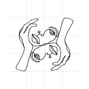 IXXI Julie, Julia Hariri - 80 x 100 cm - Gratis ophangtool - Grote wanddecoratie en posters - Abstract, Minimalistisch, Line art, Illustraties