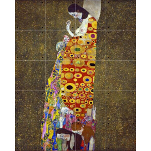 IXXI Espoir II 1907, Gustav Klimt & Bridgeman Images - 80 x 100 cm - Gratis ophangtool - Grote wanddecoratie en posters - Art Nouveau, Kleurrijk