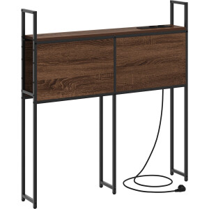 vidaXL - Opslage - hoofdbord - met - oplaadstation - bruin - eikenkleur - 75 - cm