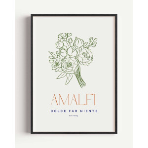 Amalfi Bloemenkunst Poster - Poster 50x70 cm - Sfeervolle Wanddecoratie voor Woonkamer & Slaapkamer - zonder lijst