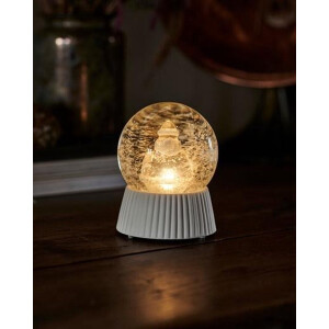 Sirius Santa Sneeuwbol - Vallende sneeuw op Kerstman met motor en LED licht - H 12,5 cm