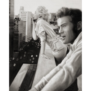 Marilyn & James- Kristal Helder Galerie kwaliteit Plexiglas 5mm.- Blind Aluminium Ophang-frame- Fotokunst- luxe wanddecoratie- Akoestisch en UV Werend- inclusief verzending
