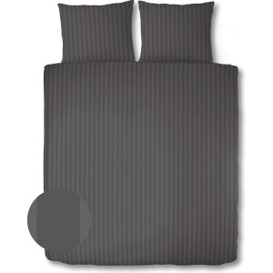 Dekbedovertrek Luxe Hotel collectie - 200 x 200 / 220 cm - 100% katoen/satijn 300TC - antraciet